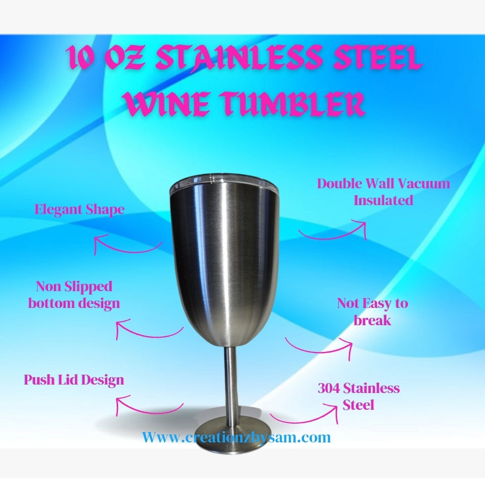 10 oz Stainless Steel Wine Glass