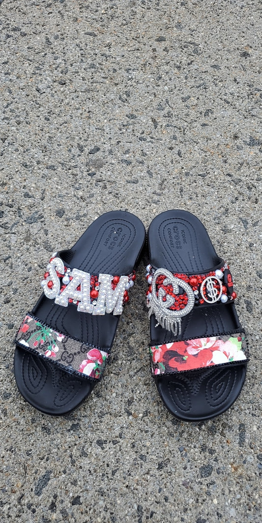 Double Strap Croc slides